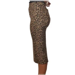 Pinko - Longuette Skirt Ortisei in Leopard Pattern - Black/Beige - Skirt - Made in Italy - Luxury Exclusive Collection - Avvenice