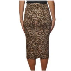 Pinko - Longuette Skirt Ortisei in Leopard Pattern - Black/Beige - Skirt - Made in Italy - Luxury Exclusive Collection - Avvenice
