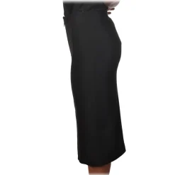 Pinko - Longuette Skirt Sagomare with Zip Detail - Black - Skirt - Made in Italy - Luxury Exclusive Collection - Avvenice