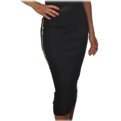 Pinko - Lounguette Skirt Russo with Side Mirror Applications - Black - Skirt - Made in Italy - Luxury Exclusive Collection - Avvenice