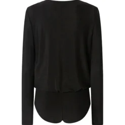 Pinko - Metallic Effect Draped Bodysuit - Black - Top - Made in Italy - Luxury Exclusive Collection - Avvenice