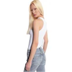Pinko - Milleraies Cotton Tank Top with Logo - White - Top - Made in Italy - Luxury Exclusive Collection - Avvenice