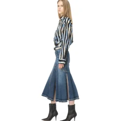 Pinko - Over Shirt in Broad Stripe Pattern - Light Blue/Black - Shirts - Made in Italy - Luxury Exclusive Collection - Avvenice