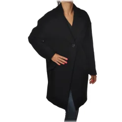 Pinko - Oversized Coat Acarigua in Wool - Black - Jacket - Made in Italy - Luxury Exclusive Collection - Avvenice