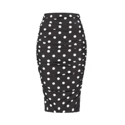 Pinko - Pencil Skirt with Ruffle - Pois/Black - Skirt - Made in Italy - Luxury Exclusive Collection - Avvenice