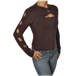 Pinko - Perforated Sweater Florida - Brown - Sweater - Made in Italy - Luxury Exclusive Collection - Avvenice