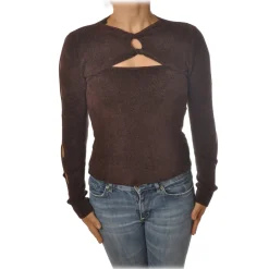 Pinko - Perforated Sweater Florida - Brown - Sweater - Made in Italy - Luxury Exclusive Collection - Avvenice