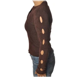 Pinko - Perforated Sweater Florida - Brown - Sweater - Made in Italy - Luxury Exclusive Collection - Avvenice