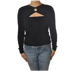 Pinko - Perforated Sweater Florida - Black - Sweater - Made in Italy - Luxury Exclusive Collection - Avvenice