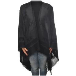 Pinko - Poncho in Logo Pattern - Black/Grey - Scarves - Made in Italy - Luxury Exclusive Collection - Avvenice