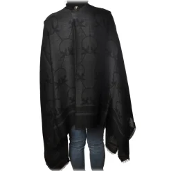 Pinko - Poncho in Logo Pattern - Black/Grey - Scarves - Made in Italy - Luxury Exclusive Collection - Avvenice