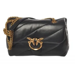 Pinko - Quilted Bag Love Mini Puff Maxy with Chain and Logo - Black - Bag - Made in Italy - Luxury Exclusive Collection - Avvenice