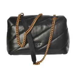 Pinko - Quilted Bag Love Mini Puff Maxy with Chain and Logo - Black - Bag - Made in Italy - Luxury Exclusive Collection - Avvenice