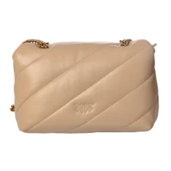 Pinko - Quilted Bag Love Mini Puff Maxy with Chain and Logo - Beige - Bag - Made in Italy - Luxury Exclusive Collection - Avvenice
