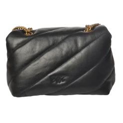 Pinko - Quilted Bag Love Mini Puff Maxy with Chain and Logo - Black - Bag - Made in Italy - Luxury Exclusive Collection - Avvenice