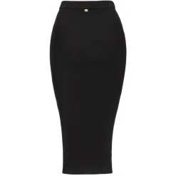 Pinko - Ribbed Longuette Skirt - Black - Skirt - Made in Italy - Luxury Exclusive Collection - Avvenice