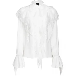 Pinko - Ruffled Blouse - White - Shirts - Made in Italy - Luxury Exclusive Collection - Avvenice