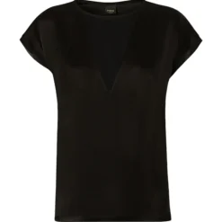 Pinko - Satin Fabric T-shirt Blouse - Black - Top - Made in Italy - Luxury Exclusive Collection - Avvenice