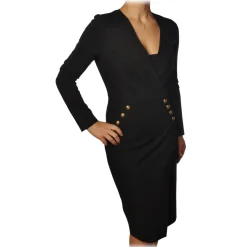 Pinko - Sheath Dress Quintino with Long Sleeve and V-neck - Black - Dress - Made in Italy - Luxury Exclusive Collection - Avvenice