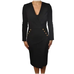 Pinko - Sheath Dress Quintino with Long Sleeve and V-neck - Black - Dress - Made in Italy - Luxury Exclusive Collection - Avvenice