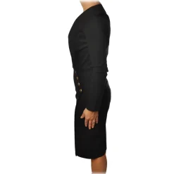 Pinko - Sheath Dress Quintino with Long Sleeve and V-neck - Black - Dress - Made in Italy - Luxury Exclusive Collection - Avvenice