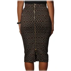 Pinko - Sheath Skirt Ortensio in Geometric Pattern - Black - Skirt - Made in Italy - Luxury Exclusive Collection - Avvenice