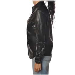 Pinko - Shirt Caroline6 in Faux Leather - Black - Shirt - Made in Italy - Luxury Exclusive Collection - Avvenice