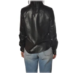 Pinko - Shirt Caroline6 in Faux Leather - Black - Shirt - Made in Italy - Luxury Exclusive Collection - Avvenice