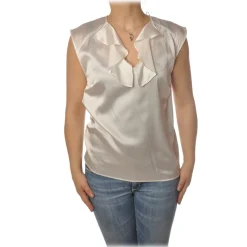 Pinko - Shirt Fascinoso in Elastic Silk - White - Shirts - Made in Italy - Luxury Exclusive Collection - Avvenice