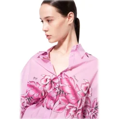Pinko - Shirt with Tropical Print - Pink - Shirts - Made in Italy - Luxury Exclusive Collection - Avvenice