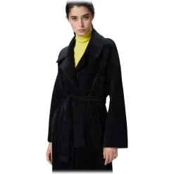 Pinko - Short Faux Fur Long Coat - Black - Jackets - Made in Italy - Luxury Exclusive Collection - Avvenice