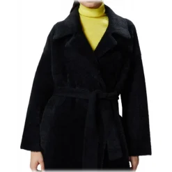 Pinko - Short Faux Fur Long Coat - Black - Jackets - Made in Italy - Luxury Exclusive Collection - Avvenice