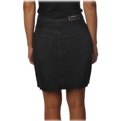 Pinko - Short Skirt Etta in Denim with Paillettes - Black - Skirt - Made in Italy - Luxury Exclusive Collection - Avvenice