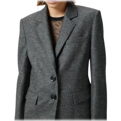 Pinko - Single Breasted Salt and Pepper Blazer - Grey - Jackets - Made in Italy - Luxury Exclusive Collection - Avvenice