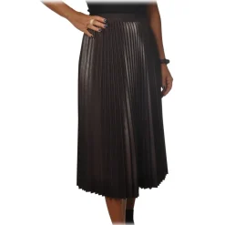 Pinko - Skirt Montare1 Midi Pleated Effect - Brown - Skirt - Made in Italy - Luxury Exclusive Collection - Avvenice