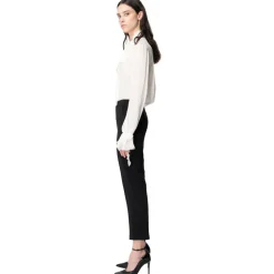 Pinko - Slim Trousers in Crêpe Stretch Fabric - Black - Trousers - Made in Italy - Luxury Exclusive Collection - Avvenice