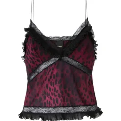 Pinko - Spotted Animal Print Short Top - Black/Pink - Top - Made in Italy - Luxury Exclusive Collection - Avvenice