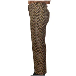 Pinko - Straight Trousers Ghibli3 in Geometric Pattern - Yellow/Pink - Trousers - Made in Italy - Luxury Exclusive Collection - Avvenice