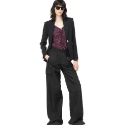 Pinko - Stretch Crepe Fabric Single breasted Blazer - Black - Jackets - Made in Italy - Luxury Exclusive Collection - Avvenice