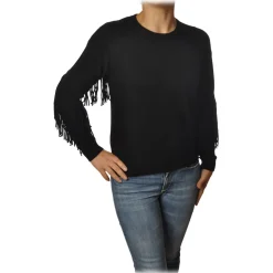 Pinko - Sweater Coperto Oversized with Fringes - Black - Sweater - Made in Italy - Luxury Exclusive Collection - Avvenice