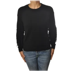 Pinko - Sweater Coperto Oversized with Fringes - Black - Sweater - Made in Italy - Luxury Exclusive Collection - Avvenice