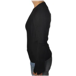 Pinko - Sweater Ecco V-neck in Wool - Black - Sweater - Made in Italy - Luxury Exclusive Collection - Avvenice