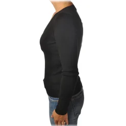 Pinko - Sweater Eritrea V-neck with Long Sleeve - Black - Sweater - Made in Italy - Luxury Exclusive Collection - Avvenice