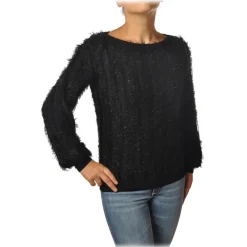 Pinko - Sweater Estonia in Lurex Yarn - Black - Sweater - Made in Italy - Luxury Exclusive Collection - Avvenice