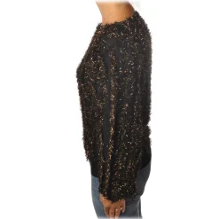 Pinko - Sweater Estonia in Two-tone Lurex Yarn - Black/Gold - Sweater - Made in Italy - Luxury Exclusive Collection - Avvenice