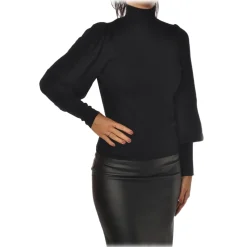 Pinko - Sweater Maccarese in Ribbed Wool - Black - Sweater - Made in Italy - Luxury Exclusive Collection - Avvenice