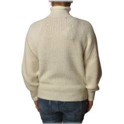 Pinko - Sweater MegaMix High Neck Oversized Fit - White - Sweater - Made in Italy - Luxury Exclusive Collection - Avvenice