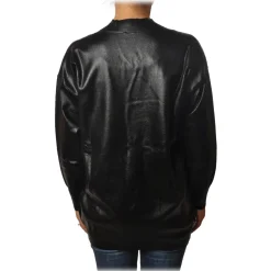 Pinko - Sweater Sebbene Oversized in Glossy Coated Effect - Black - Sweater - Made in Italy - Luxury Exclusive Collection - Avvenice