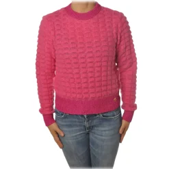 Pinko - Sweater with Embossed Wool Motif - Pink - Sweater - Made in Italy - Luxury Exclusive Collection - Avvenice