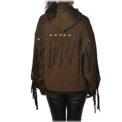 Pinko - Sweatshirt Tango with Fringe on the Back - Brown - Sweatshirt - Made in Italy - Luxury Exclusive Collection - Avvenice